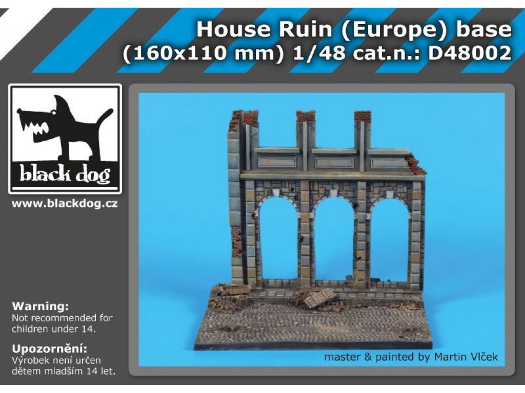 BLACKDOG 1/48 House ruin Europe base (160x100 mm)