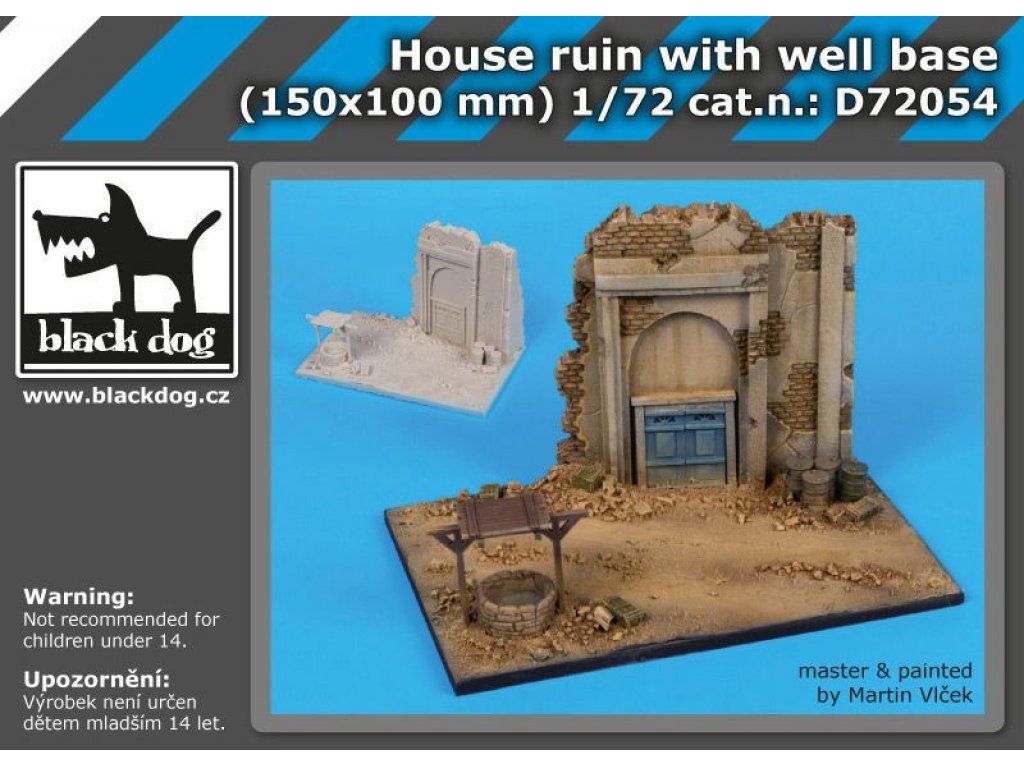 BLACKDOG 1/72 House ruin with well base (150x100 mm)