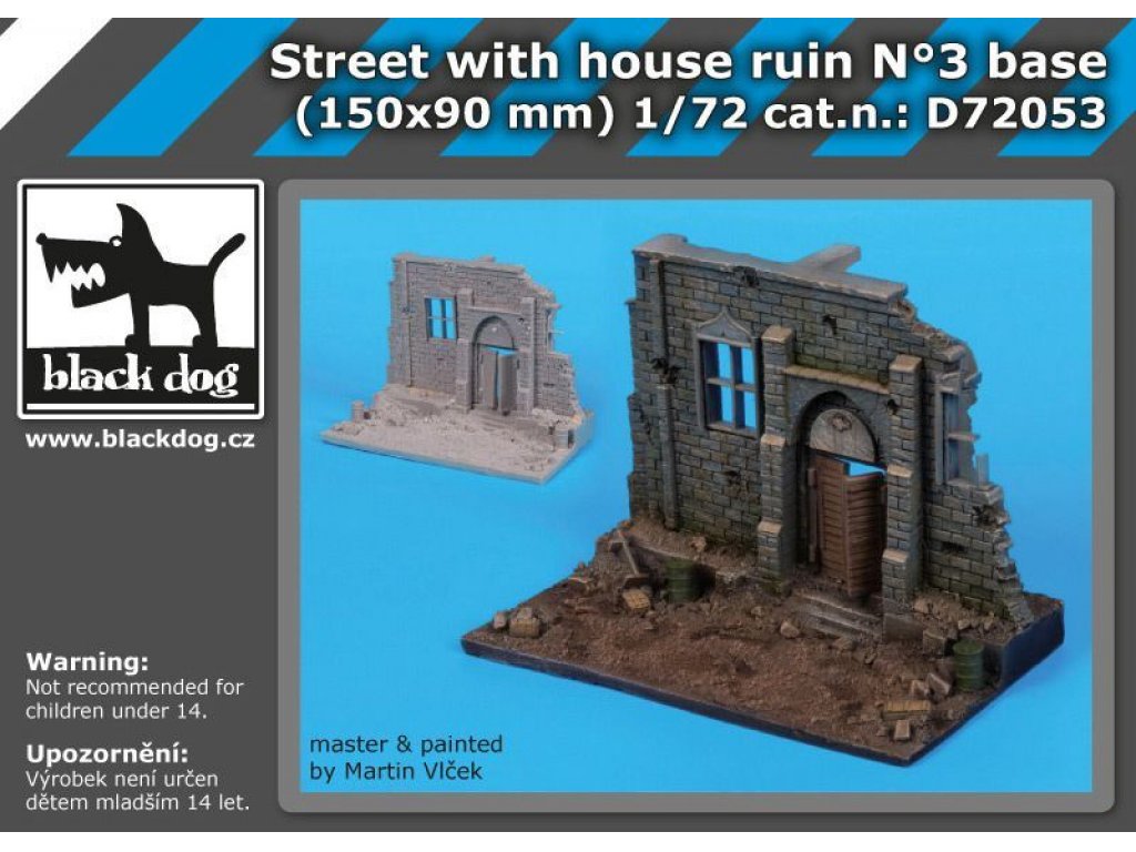 BLACKDOG 1/72 Street with house ruin base No.3 (150x90 mm)