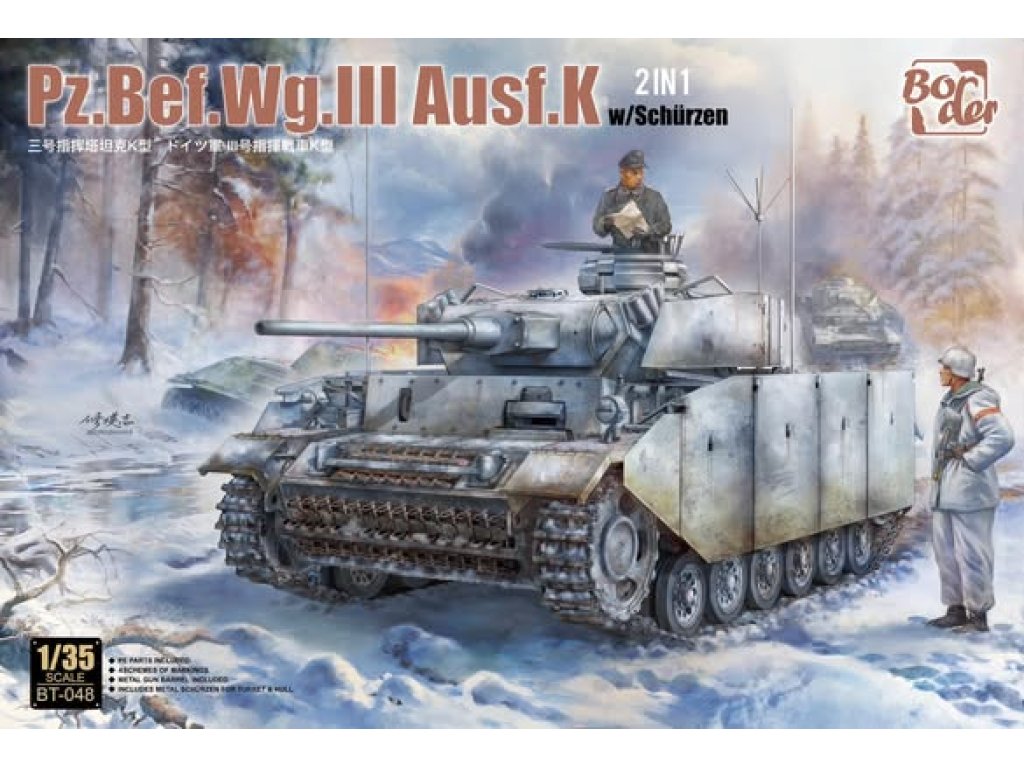 BORDER 1/35 BT-048 Pz.Bef.Wg.III Ausf.K w/ Shurzen 2 in 1