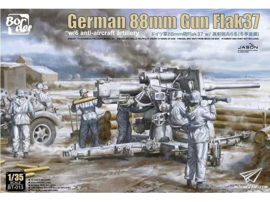BORDER MODELS 1/35 German 88mm Gun Flak 36 w/ 6 Crew Members
