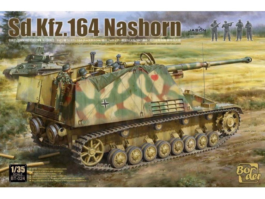 BORDER MODELS 1/35 Sd.Kfz. 164 Nashorn Early/Command Version w/4 Figures
