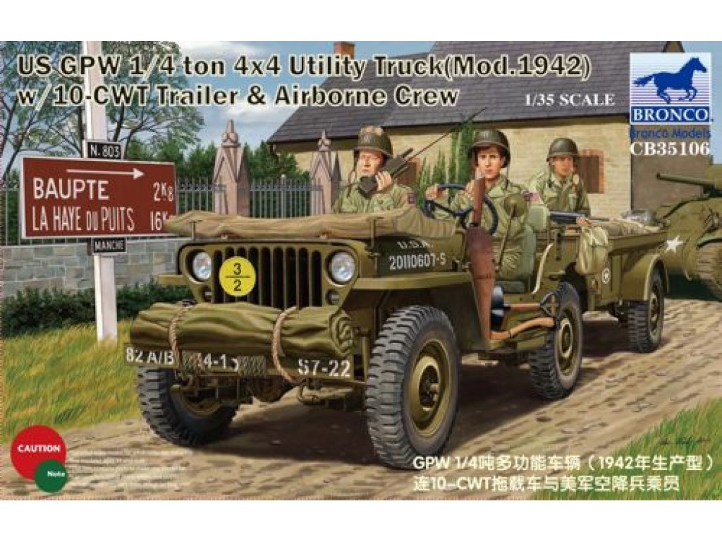 BRONCO 1/35 US GPW 1/4 ton 4/4 Utility Track