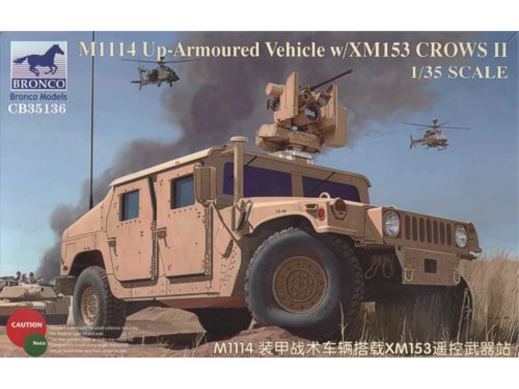 BRONCO 1/35American M1114 Up-Armoured Vehicle with XM153 CROWS II