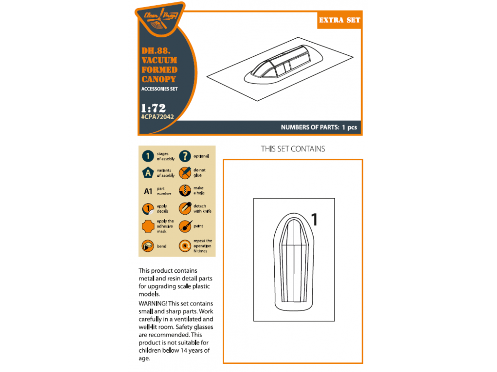 CLEAR PROP 1/48 Culver PQ-14 painting mask for CLP