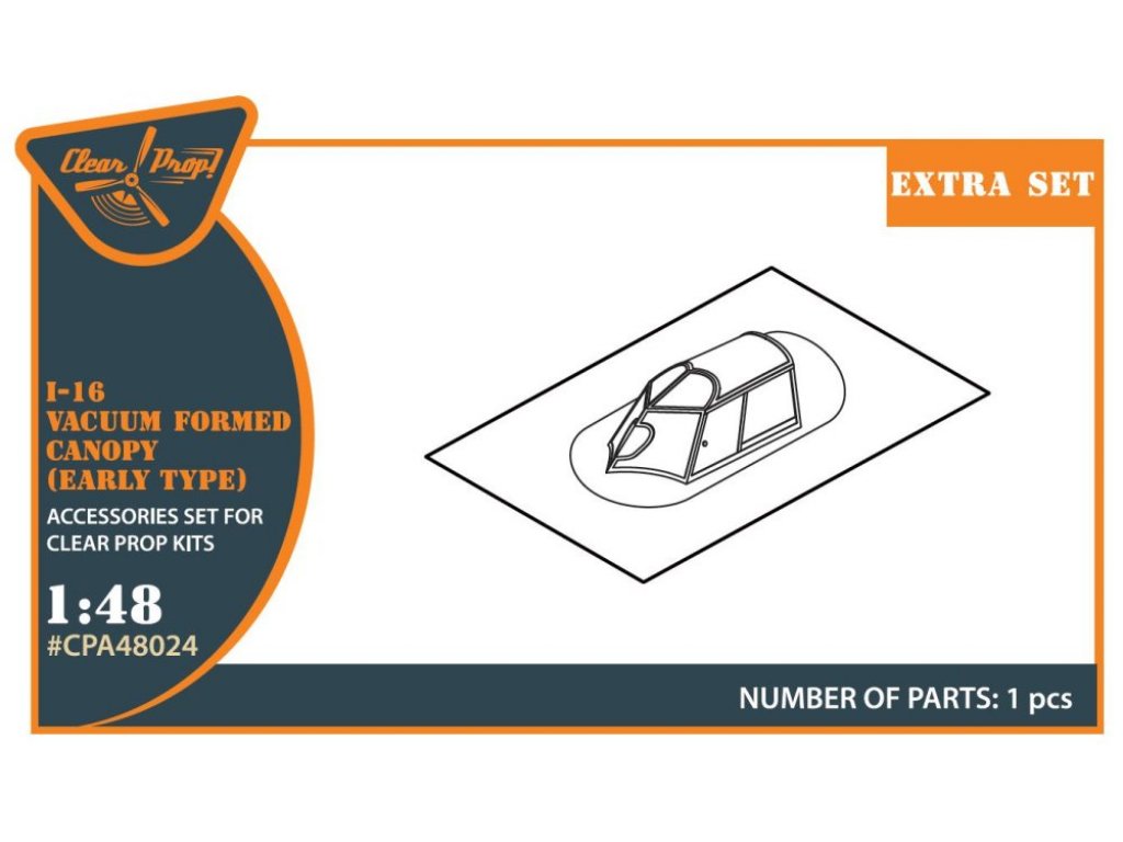 CLEAR PROP 1/48 I-16 vacu canopy (early type)