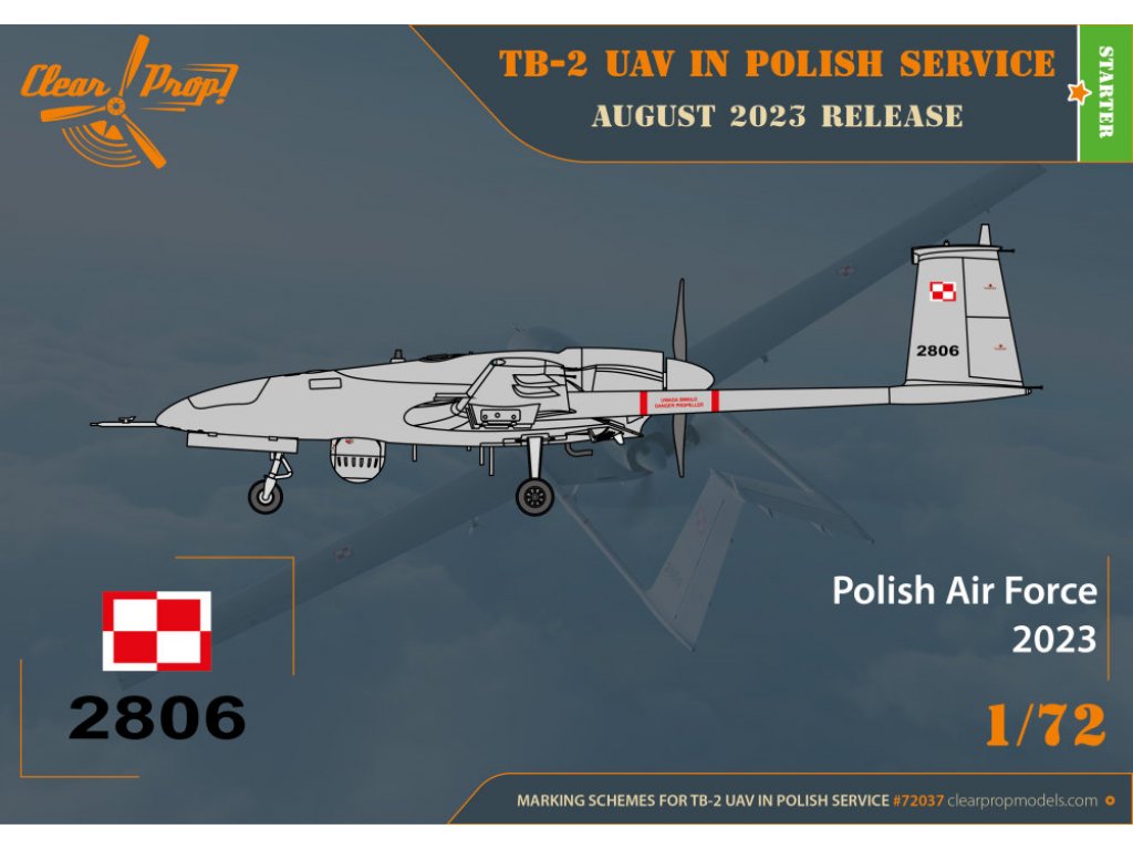 CLEAR PROP 1/72 Bayrakhtar TB.2 UAV in Polish service 