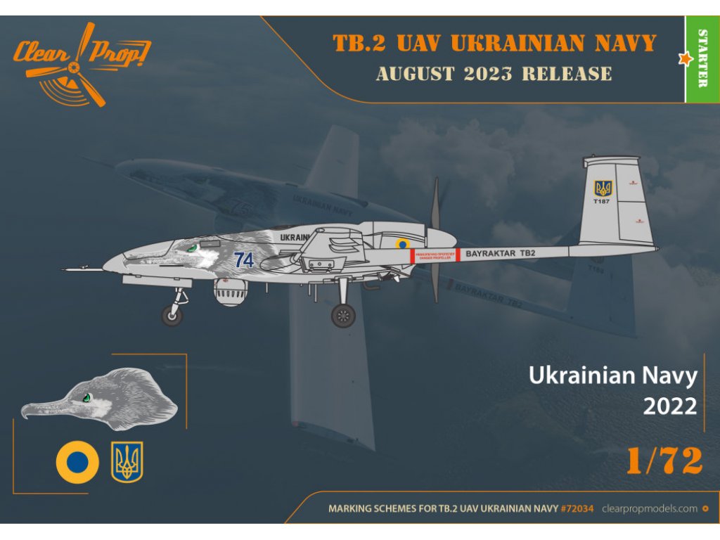 CLEAR PROP 1/72 Bayrakhtar TB.2 UAV Ukrainian Navy 