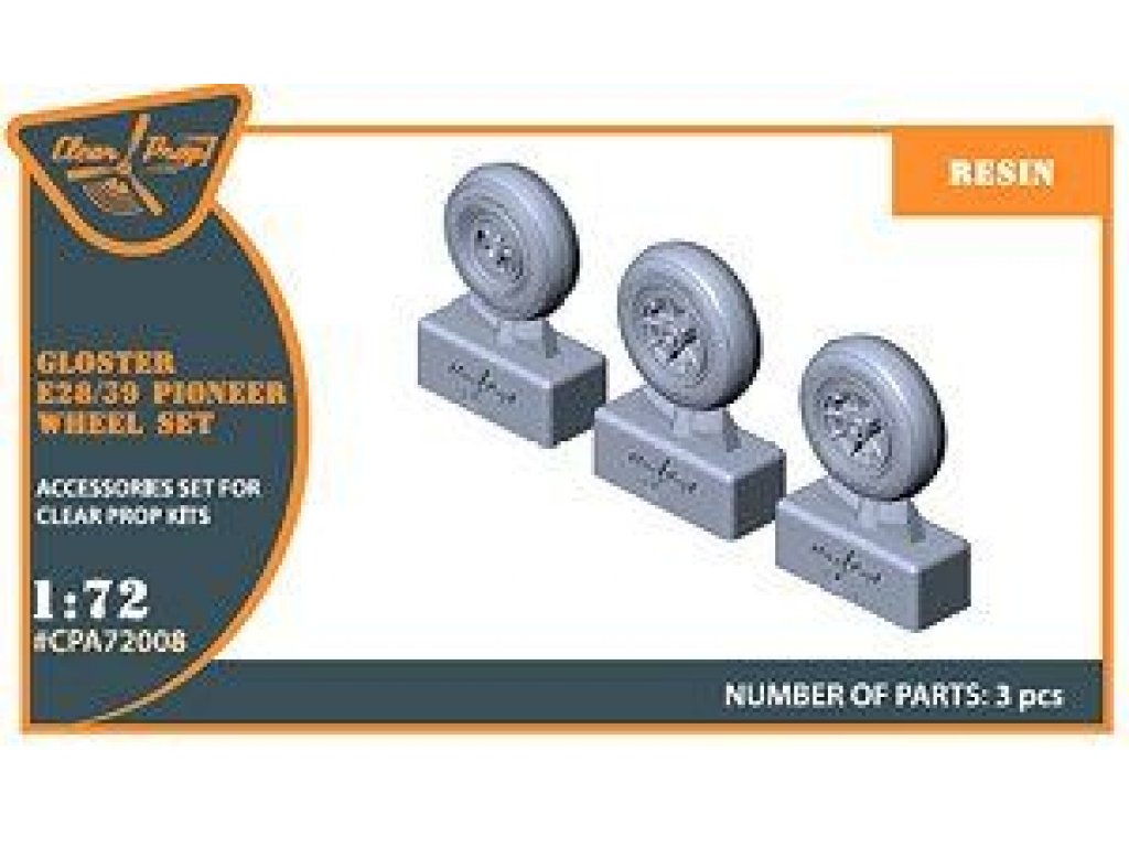 CLEAR PROP 1/72 Gloster E28/39 Pioneer wheels (resin set)