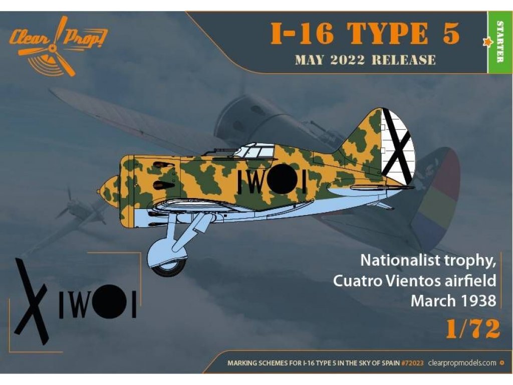 CLEAR PROP 1/72 I-16 Type 5 In the sky of Spain