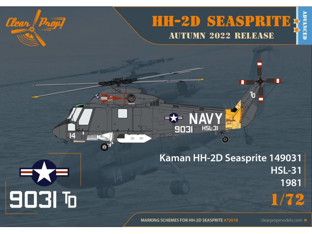 CLEAR PROP 1/72 Kaman HH-2D Seasprite, Advanced Kit 