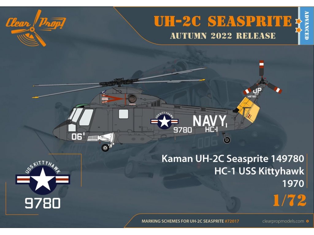 CLEAR PROP 1/72 Kaman UH-2C Seasprite, Advanced Kit  