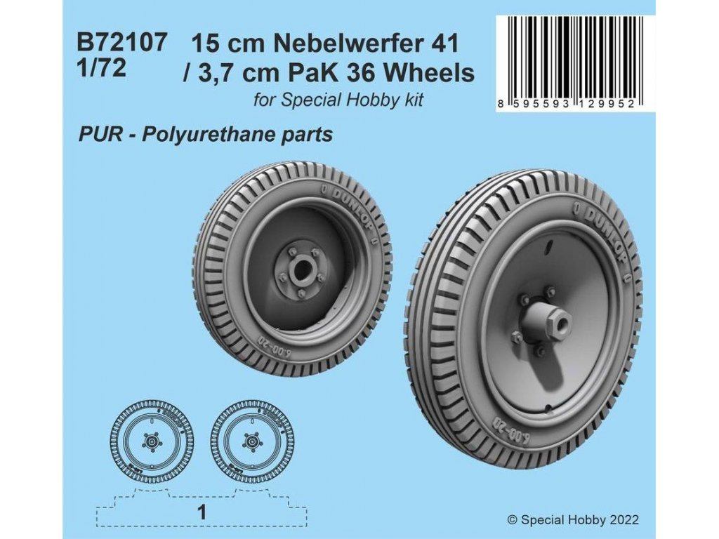 CMK 1/72 15cm Nebelwerfer 41 / 3,7cm PaK 36 wheels
