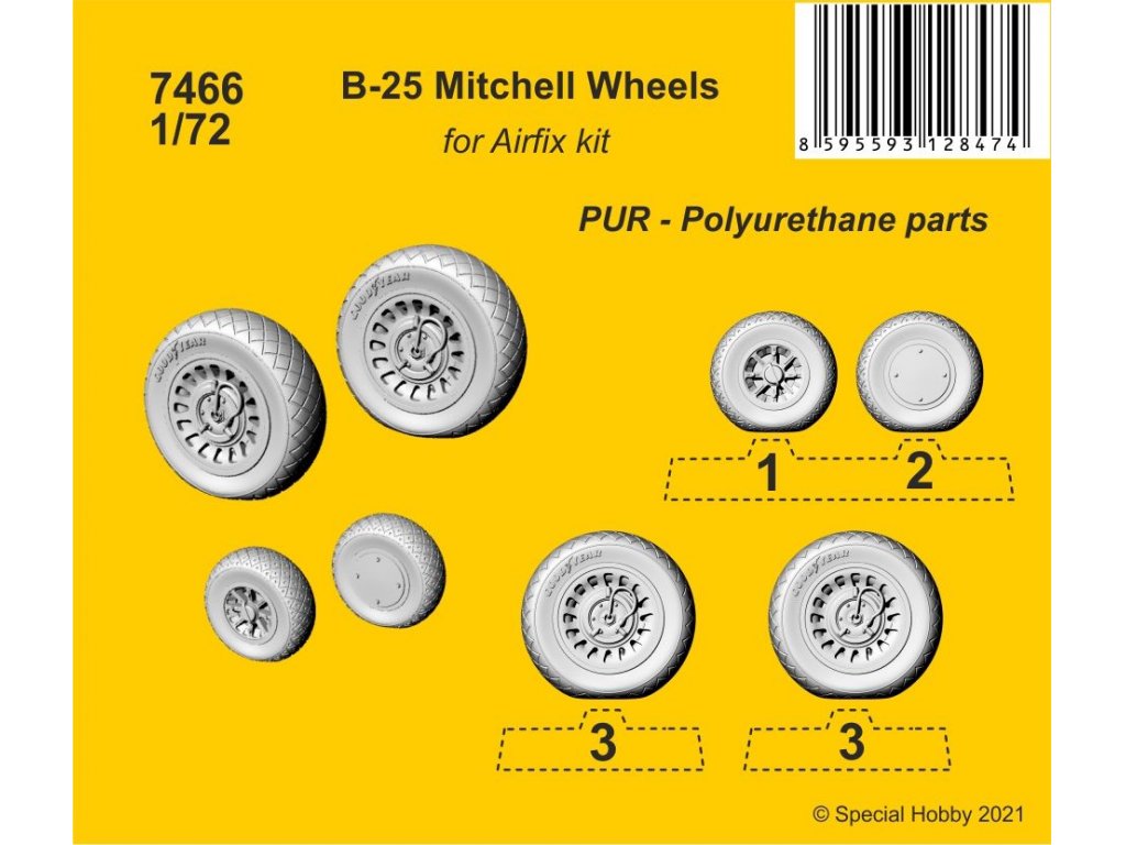 CMK 1/72 B-25 Mitchell - wheels for AIR