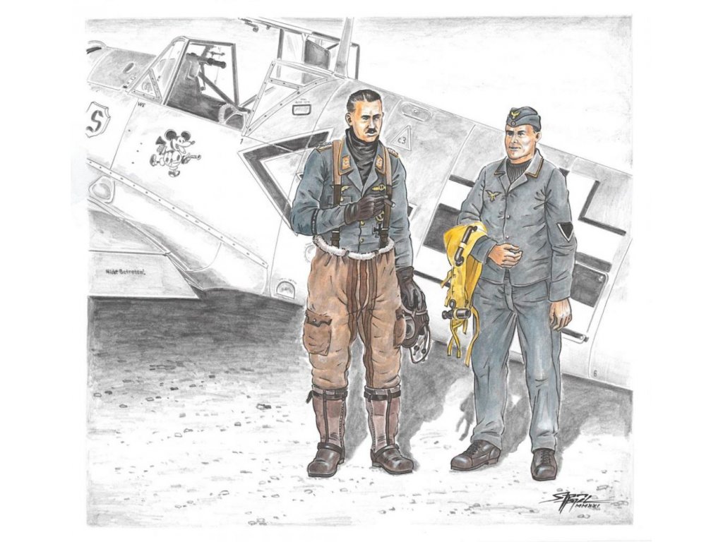 CMK 1/72 Bf 109E Ace A.Galland   mechanic (2 fig.)