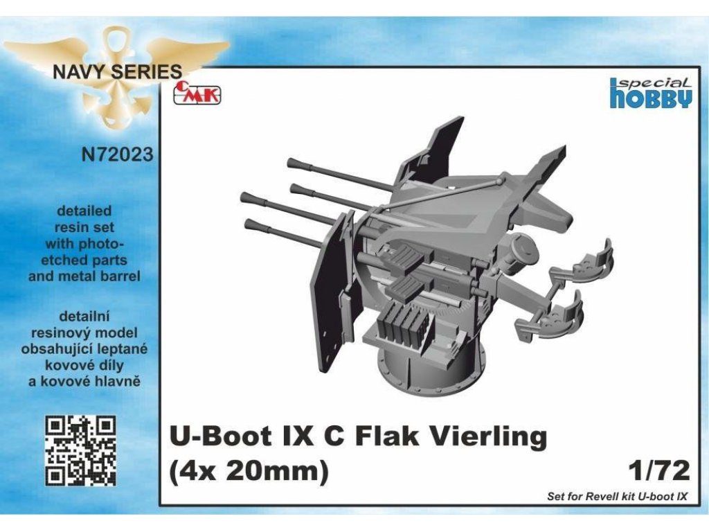 CMK 1/72 U-Boot IXC Flak Vierling, 4x 20mm for REV