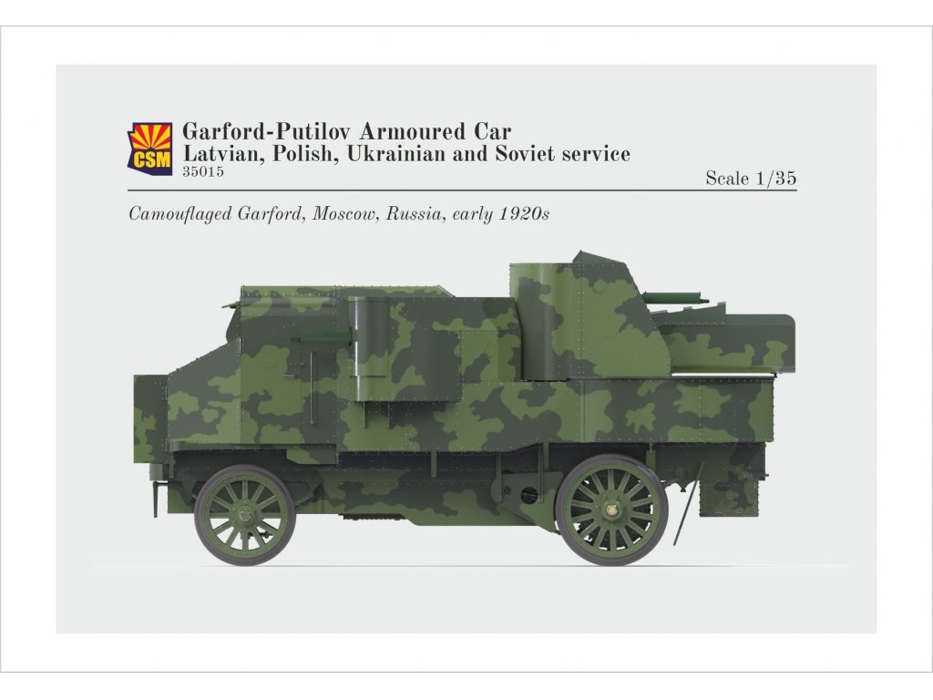 COPPER STATE MODELS 1/35 Garford-Putilov Armoured Car Latvian, Polish, Ukrainian, Soviet Service Russian WWI Armour