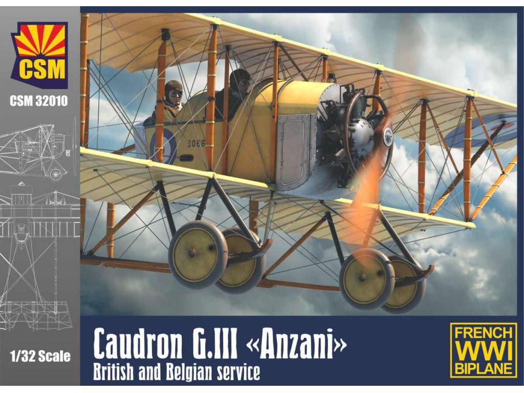 CSM 32010 1/32 Caudron G.III Anzani, British and Belgian Service