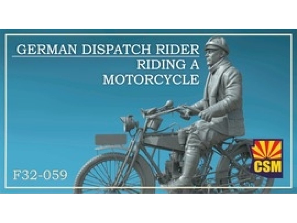 CSM F32-059 1/32 German Dispatch Rider Riding a Motorcycle