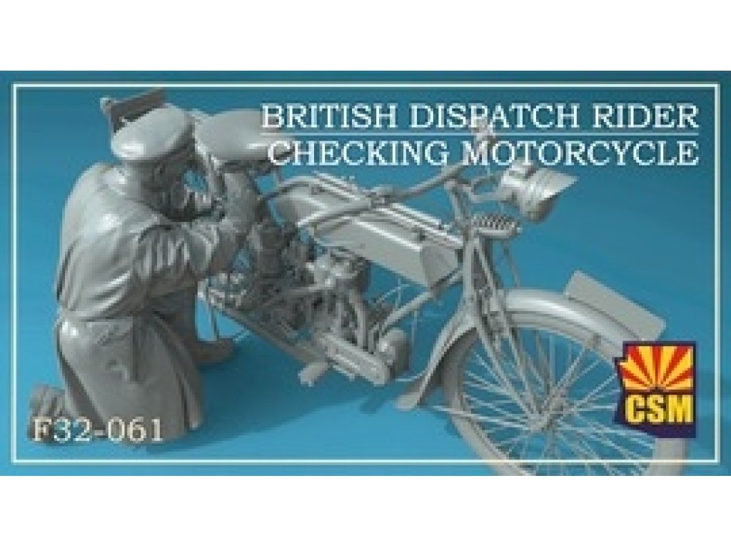 CSM F32-061 1/32 British Dispatch Rider Checking Motorcycle