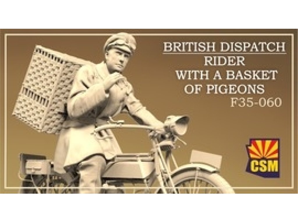 CSM F35-060 1/35 British Dispatch Rider with a Basket of Pigeons