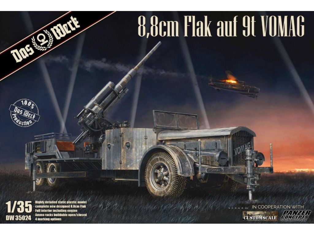 DAS WERK 1/35 DW35024 8,8 cm Flak auf 9t Vomag