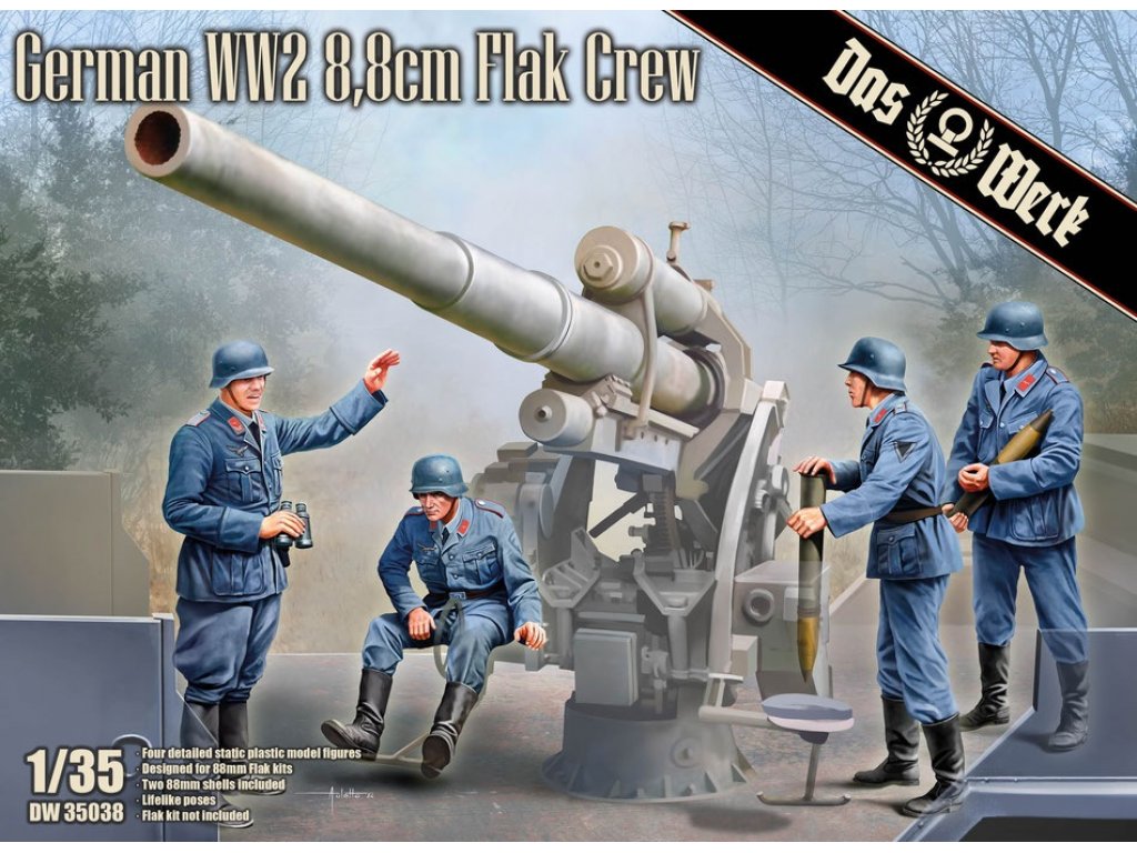 DAS WERK DW35038 1/35 German WW2 8,8 cm Flak Crew