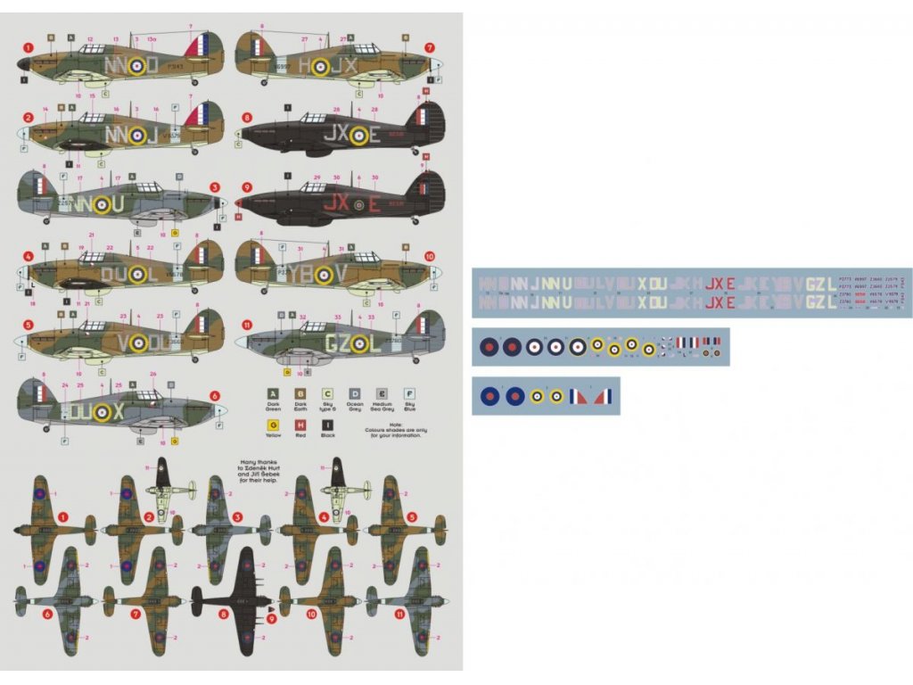 DK DECALS 1/144 Hawker Hurricane of Czechoslovak pilots (No.1, 17, 32, 310 and 312 Sqn)