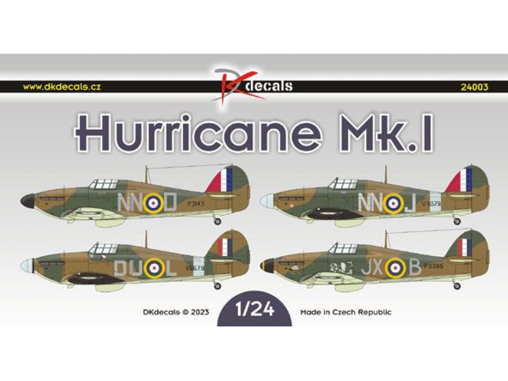 DK DECALS 1/24 Hawker Hurricane Mk.I