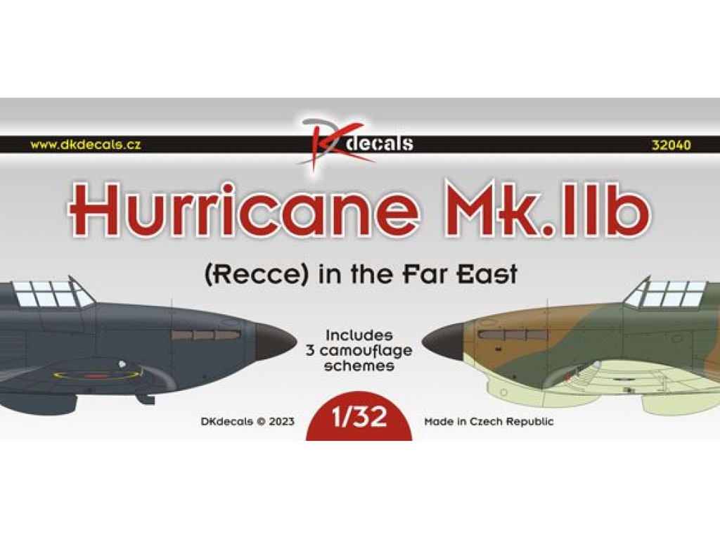 DK DECALS 1/32 Hurricane Mk.IIb (Recce) in the Far East