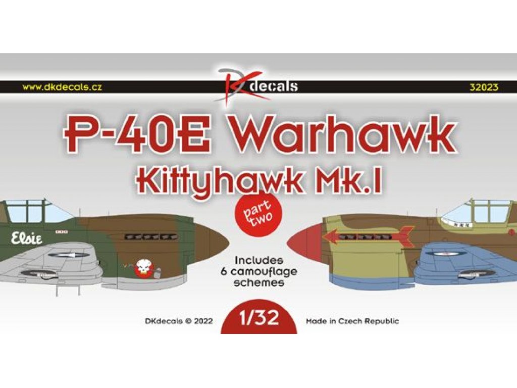 DK DECALS 1/32 P-40E Warhawk/Kittyhawk Mk.I P.II