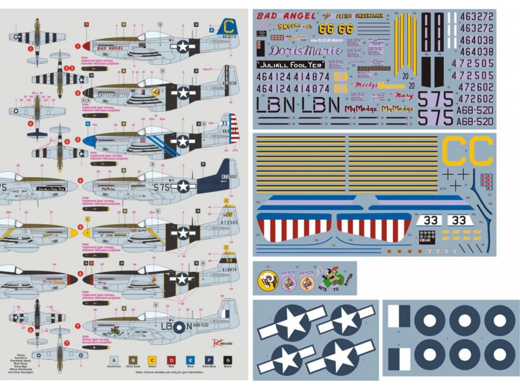 DK DECALS 1/32 P-51D/K Mustang over the Pacific and Australia