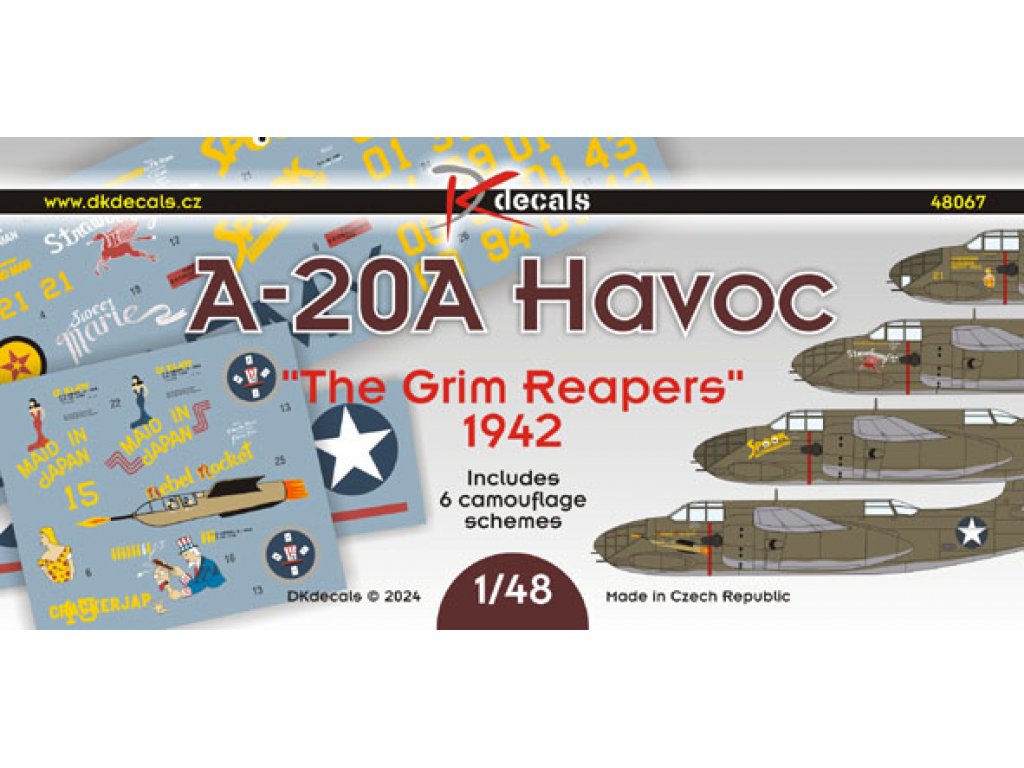 DK DECALS 1/48 A-20A Havoc The Grim Reapers