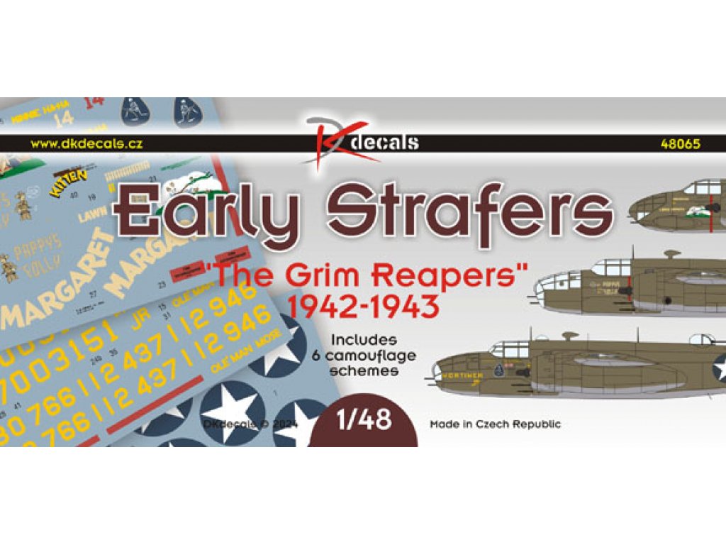 DK DECALS 1/48 Early Strafers The Grim Reapers (6xcamo)