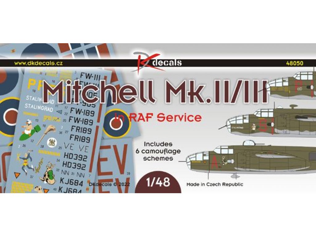 DK DECALS 1/48 Mitchell Mk.II/III in RAF service