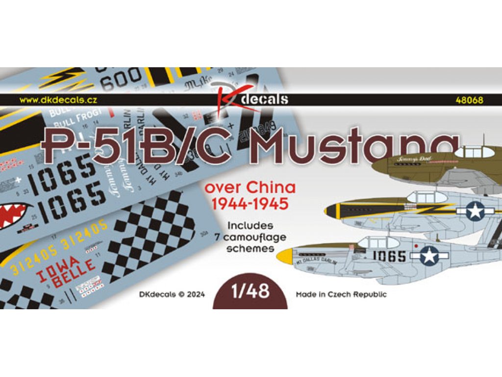 DK DECALS 1/48 P-51B/C Mustang over China (8x camo)