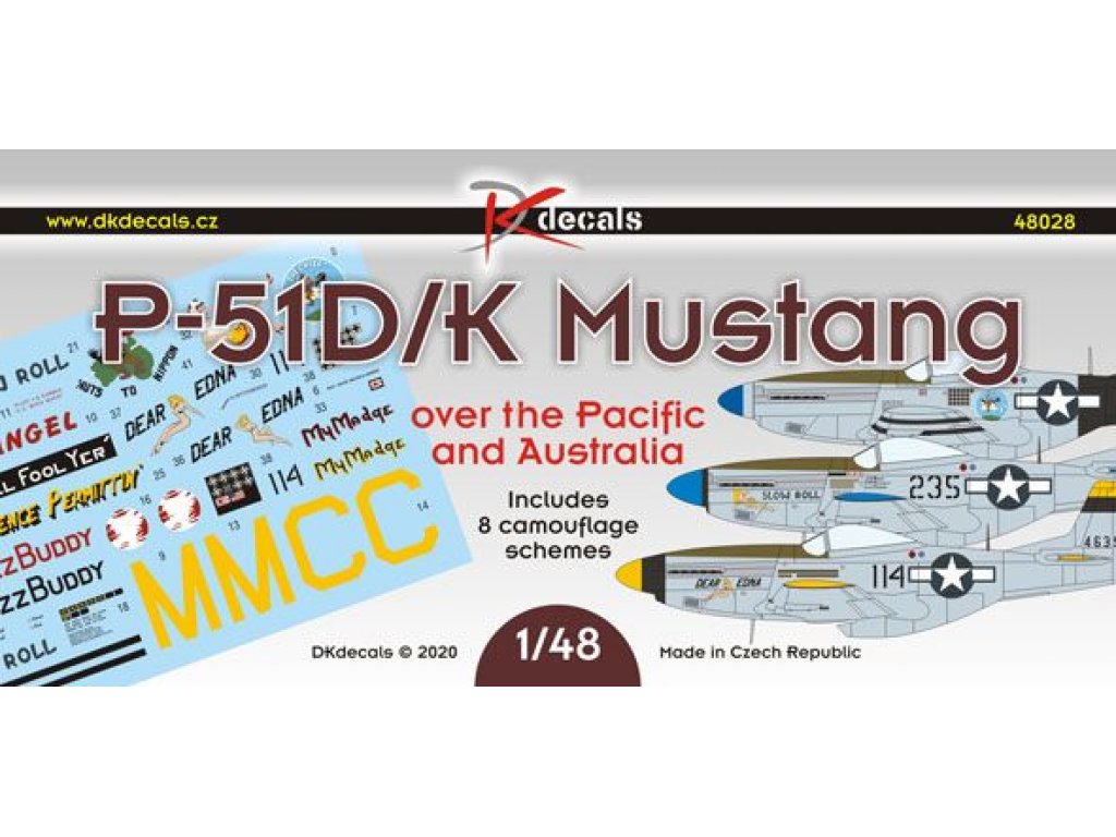 DK DECALS 1/48 P-51D/K Mustang o.Pacific/Australia 8x camo