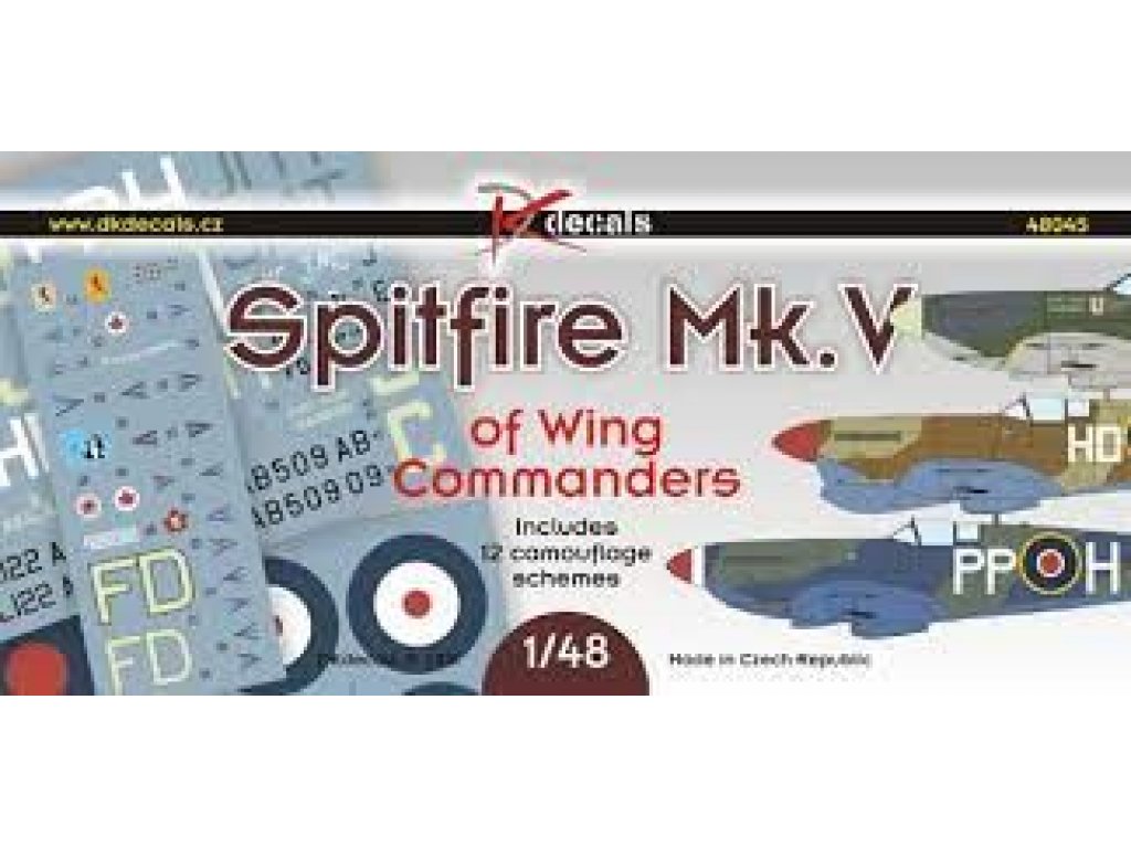 DK DECALS 1/48 Spitfire Mk.V of Wing Commanders (13x camo)