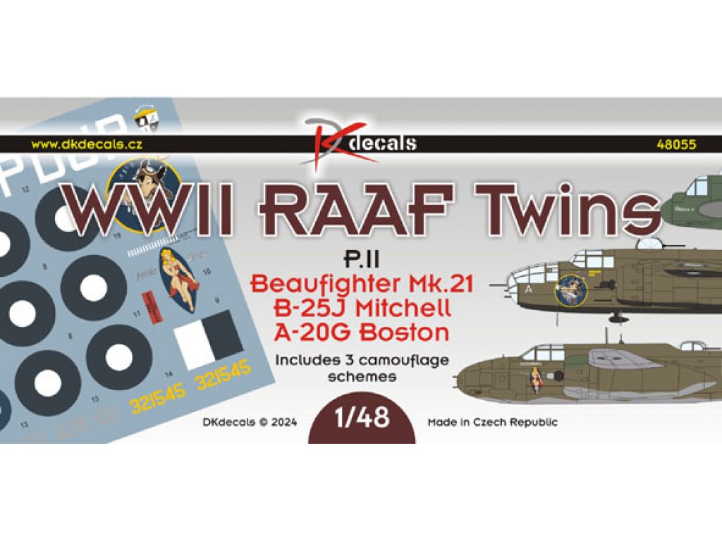 DK DECALS 1/48 WWII RAAF Twins Part II (3x camo)