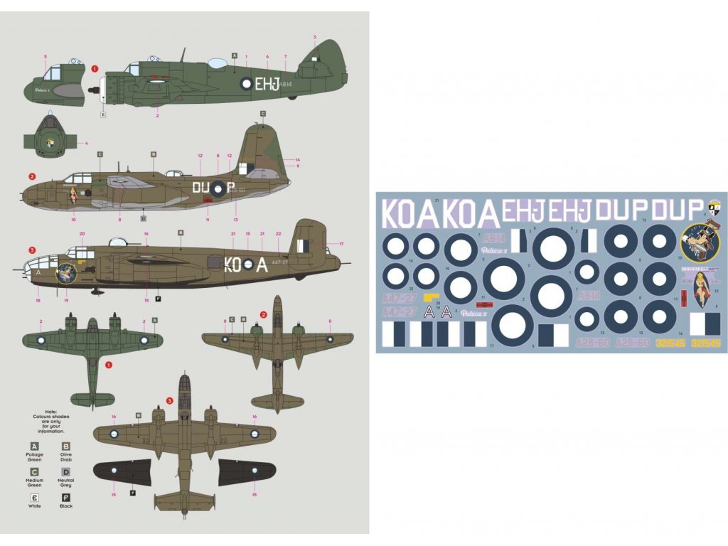 DK DECALS 1/48 WWII RAAF Twins Part II (3x camo)