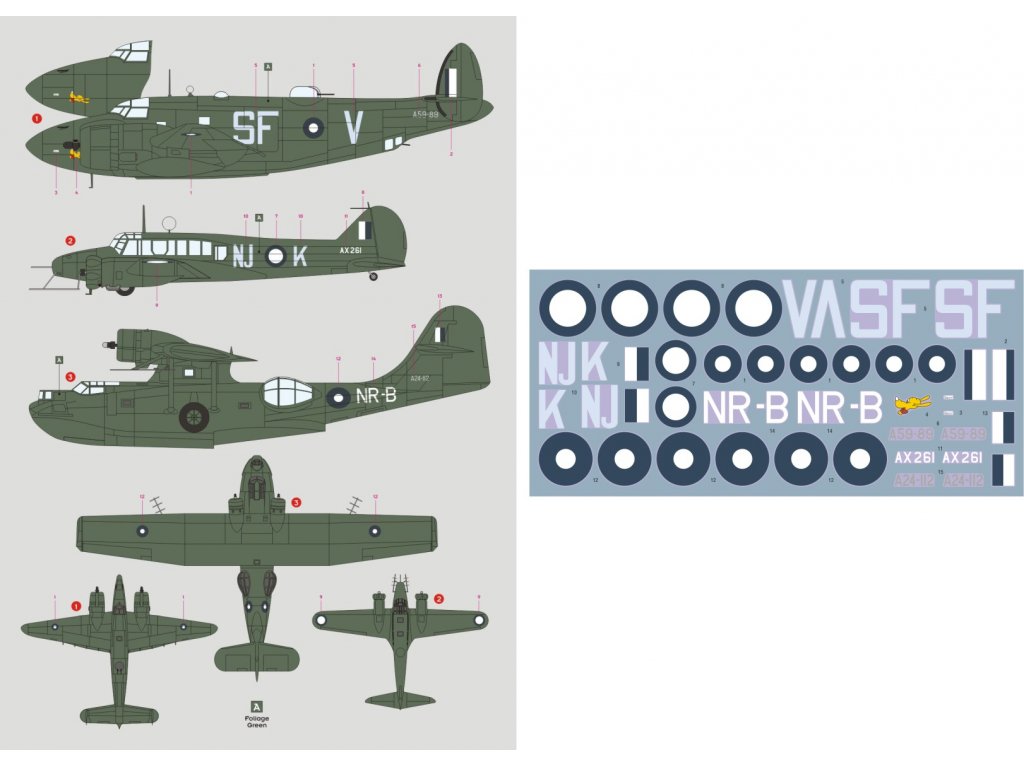 DK DECALS 1/48 WWII RAAF Twins Part III (3x camo)