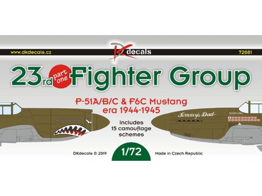 DK DECALS 1/72 23rd Fighter Group 1944-45, part 1 15x camo
