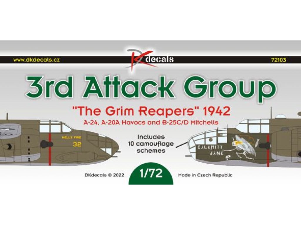 DK DECALS 1/72 3rd Attack Group "The Grim Reapers" 1942