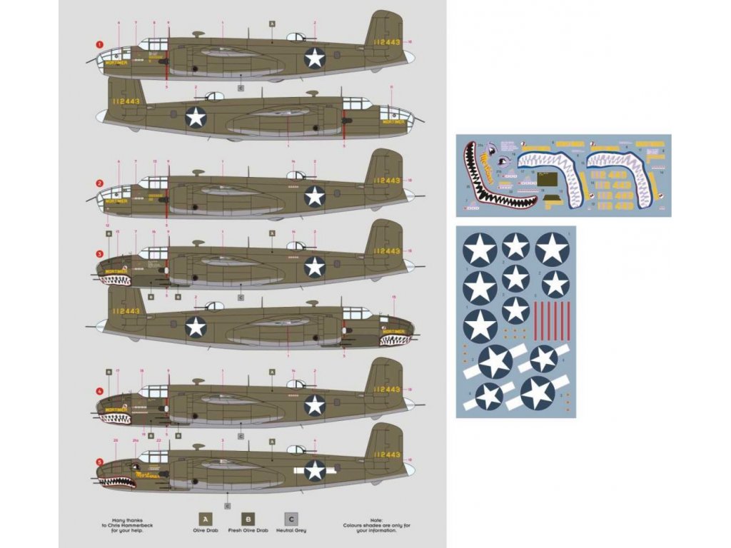 DK DECALS 1/72 B-25C Mortimer as time went on...