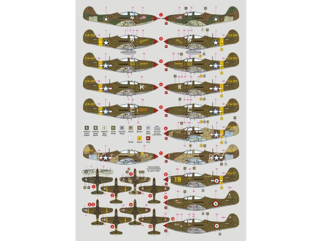 DK DECALS 1/72 P-39/P-400 Airacobra over Africa and Italy