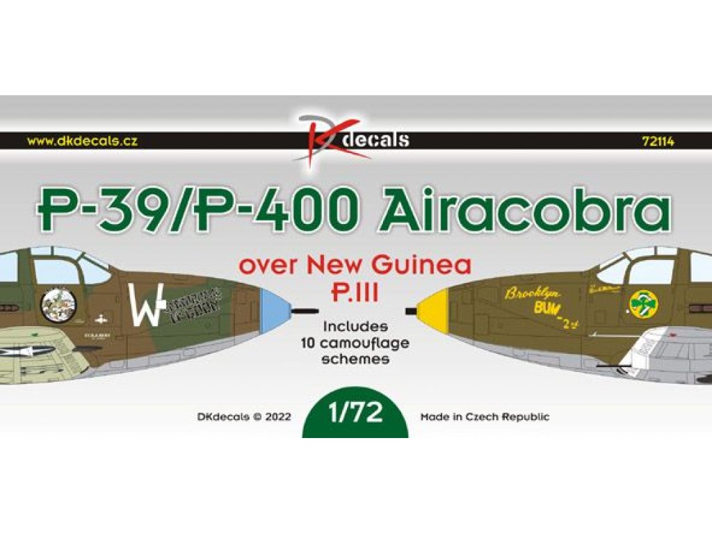 DK DECALS 1/72 P-39/P-400 Airacobra over New Guinea P.III