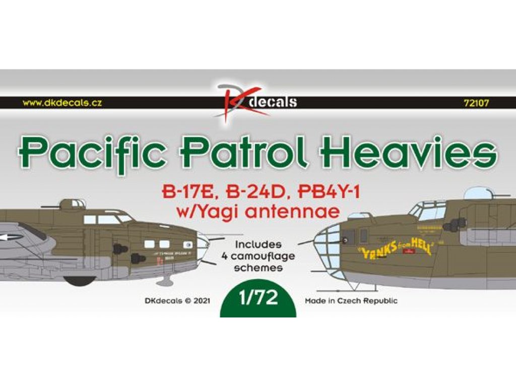 DK DECALS 1/72 Pacific Patrol Heavies (B-17E, B-24D, PB4Y-1)