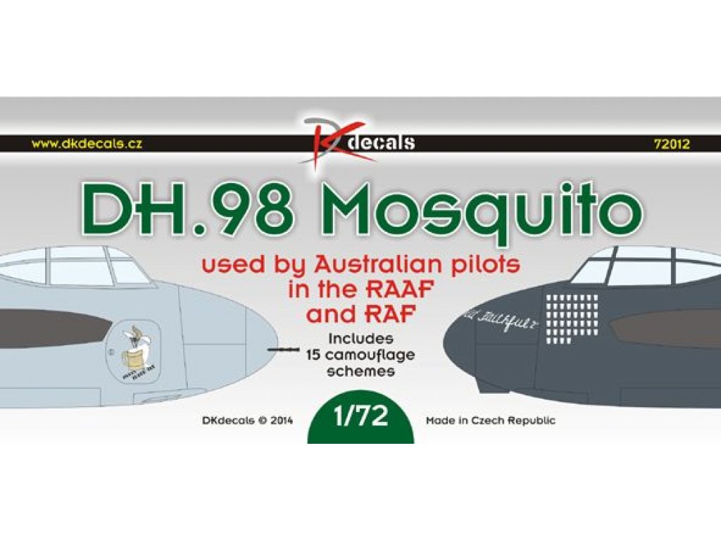 DK DECALS 1/72 RAAF Mosquito