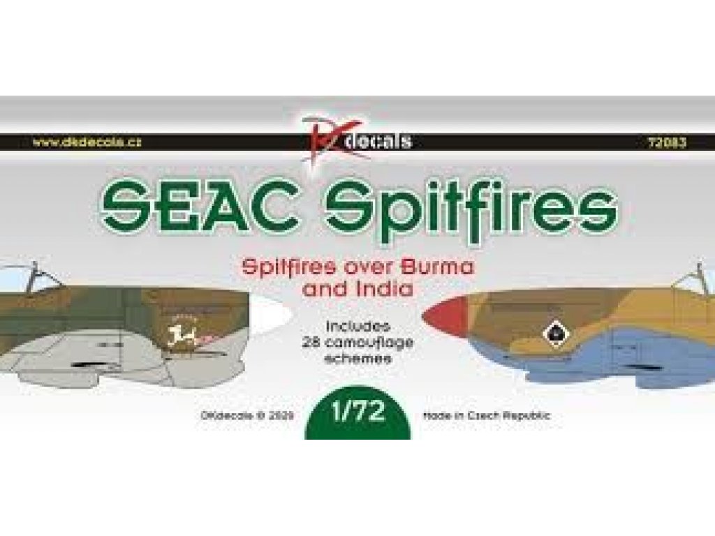 DK DECALS 1/72 SEAC Spitfires over Burna and India (28x camo)
