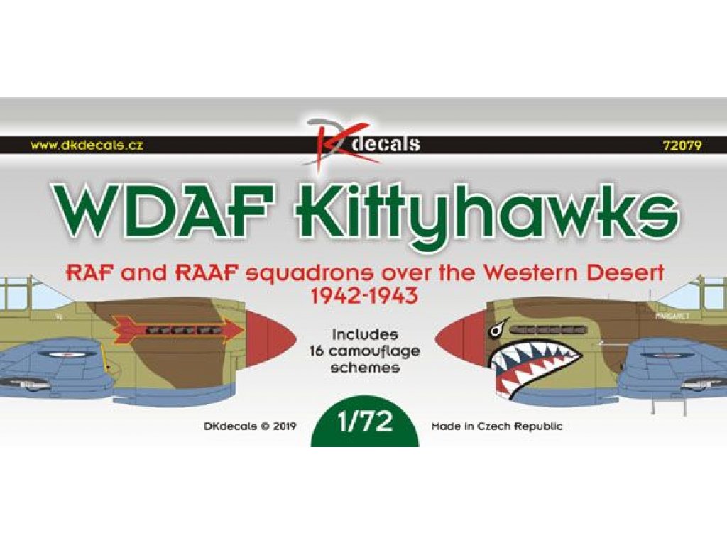 DK DECALS 1/72 WDAF Kittyhawks RAF RAAF 16x camo